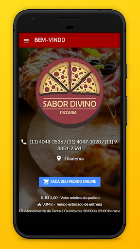 Android application Sabor Divino Pizzaria screenshort
