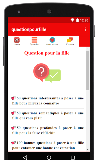 Question a poser a une fille Screen 2