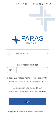 Paras Health Patient App Screen 2