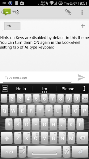 AI Keyboard Theme Metal White