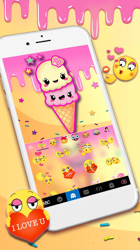 Cute Ice Cream Keyboard Theme Screen 3