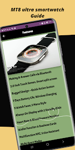 MT8 ultra smartwatch Guide