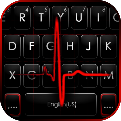 Red Heartbeat Live Keyboard Ba  Icon