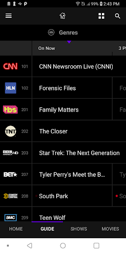 Screenshot of Omni Fiber TV