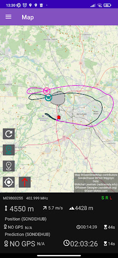 Android application Sonde Chaser screenshort