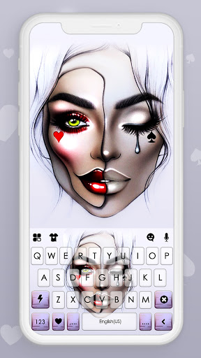 Android application Cool Poker Girl Keyboard Backg screenshort