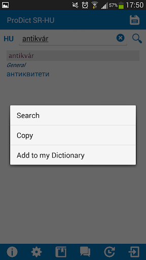 Serbian Hungarian dictionary Screen 3