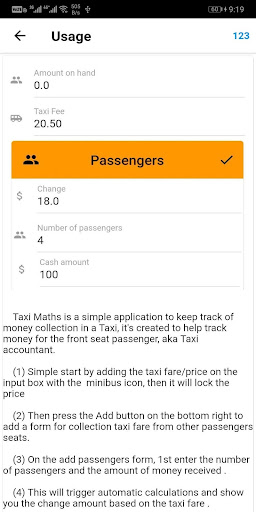 TaxiMaths Screen 3