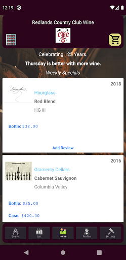 Android application Redlands Country Club Wine screenshort