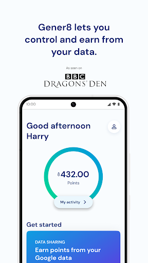 Android application Gener8 - Earn From Your Data screenshort