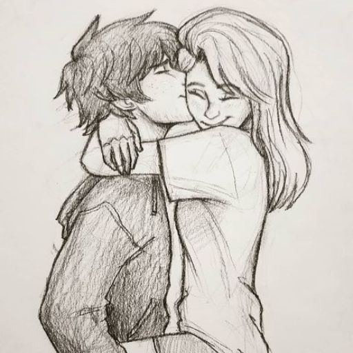 Couple Drawing Easy, How to Draw Romantic Couple Very Easy