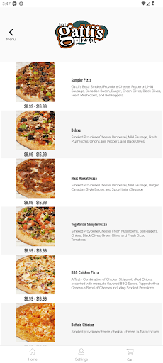 Screenshot of Gatti's Pizza