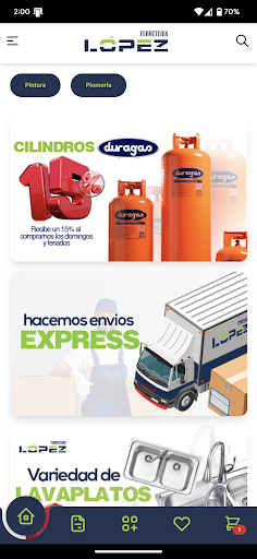 Android application Ferretería Lopez screenshort