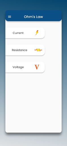 Android application Ohm's Law Calculator screenshort