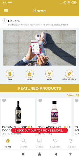 Android application Liquor RI screenshort