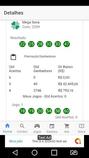 Conferir Acertos na Loteria