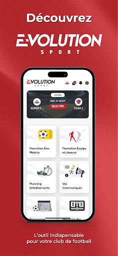 Android application Evolution Sports screenshort