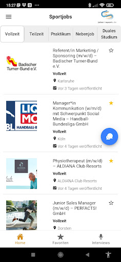 Android application jobsimsport.de screenshort