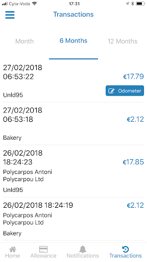 Android application Esso fleetcard screenshort