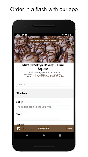 Android application Mia's Bakery screenshort