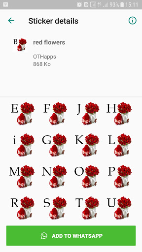 WAStickerApps ملصقات حروف حب و رومانسية مزخرفة