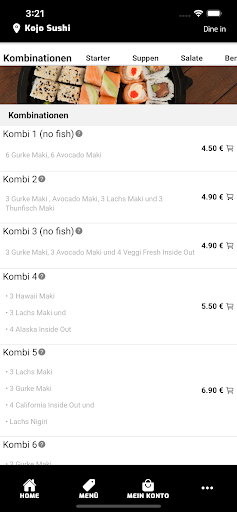 Kojo Sushi Screen 3