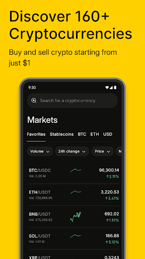 Screenshot of Binance.US: Buy BTC, DOGE, XRP