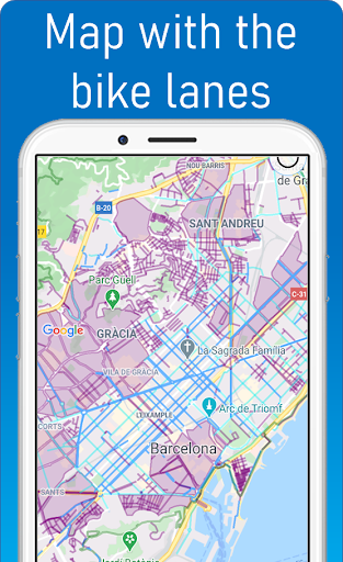 Android application Bicycle lanes Barcelona screenshort