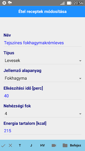 Étel Recept Nyilvántartó Screen 3