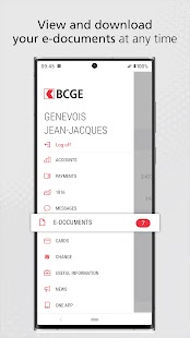 BCGE Mobile Netbanking Screenshot