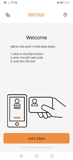 Android application BetrSign screenshort