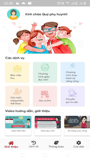 Android application Trông Trẻ Pro screenshort
