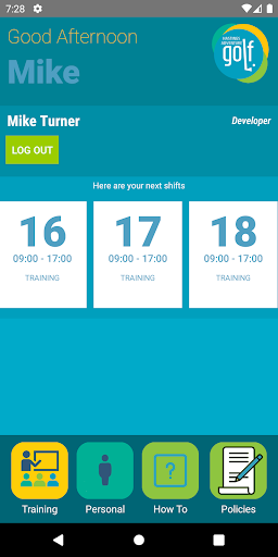 Android application Hastings Adventure Golf Staff screenshort