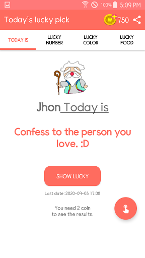 Android application Daily fortune teller: cookie screenshort
