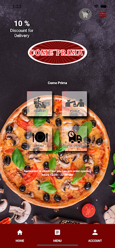 Android application Come Prima screenshort