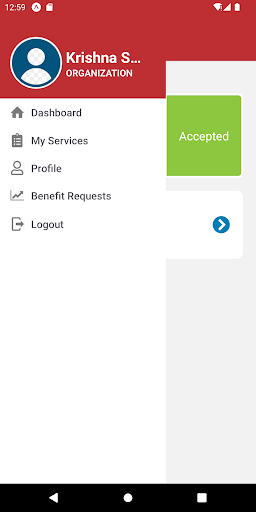 Android application VUF Organization screenshort