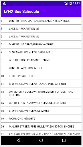 Android application LYNX Bus Schedule screenshort
