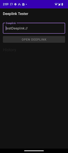 Deeplink Tester Screen 3