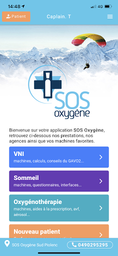 Android application SOS Oxygene screenshort