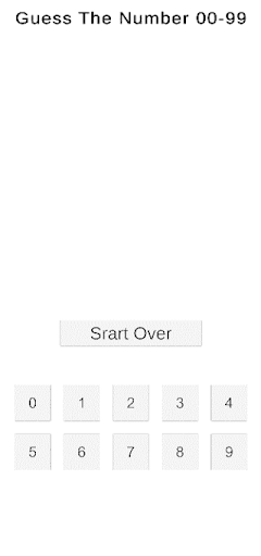 Android application Guess The Number screenshort