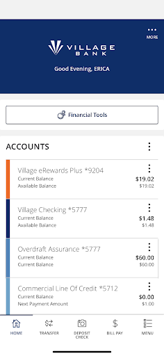 Village Bank Mobile Screen 2
