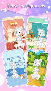 Captura de Pantalla 18 Muñecas Chibi Vestir, Colorear android