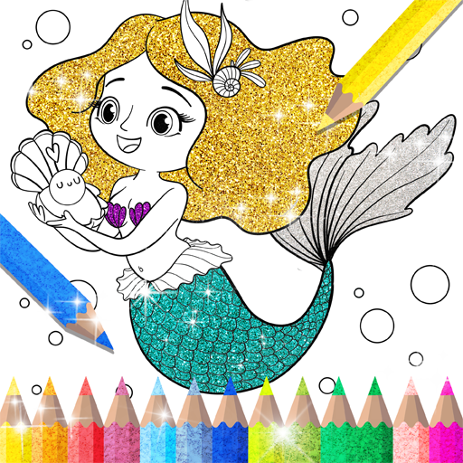 mermaid coloring book glitter