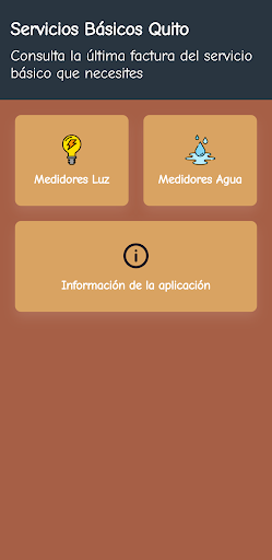 Android application Servicios Básicos Quito screenshort