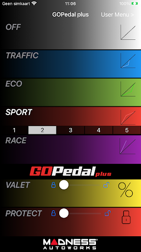 Android application MADNESS GOPedal Plus screenshort