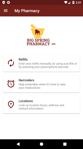 Android application Big Spring Pharmacy screenshort