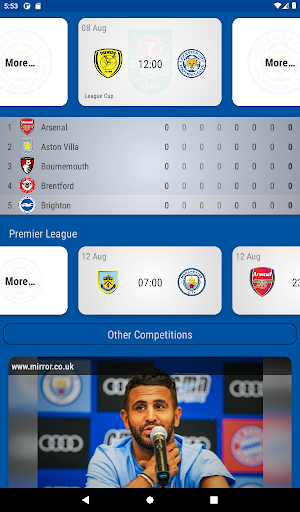Leicester City Fan App Screen 3