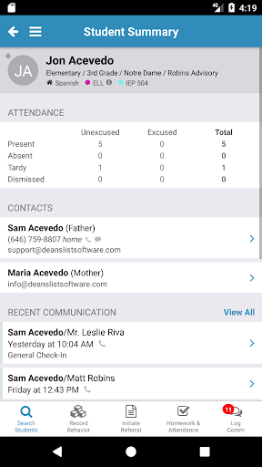 Android application DeansList for Educators screenshort