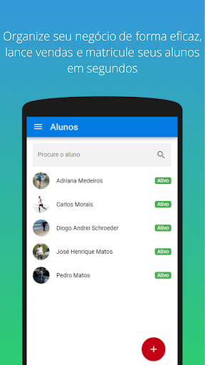 Android application Gestão para academias, estúdio screenshort