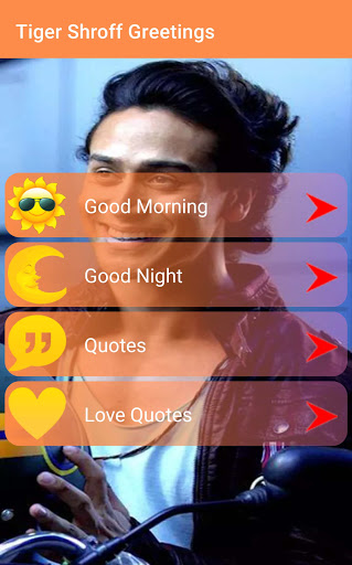 Android application Tiger Shroff - Greetings screenshort